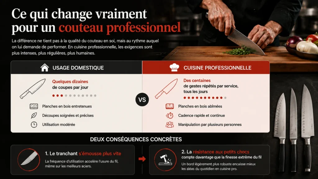 couteau professionnel vs domestique