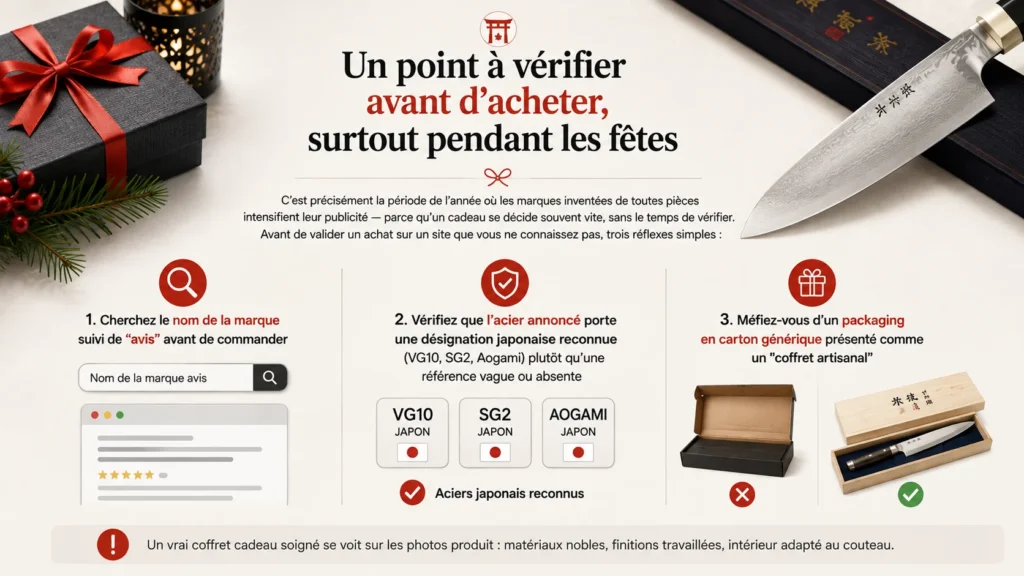 offrir un couteau vérifications