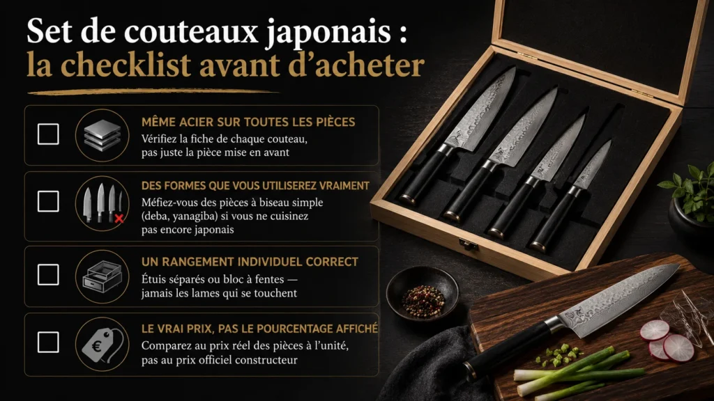 Set de couteaux japonais : checklist