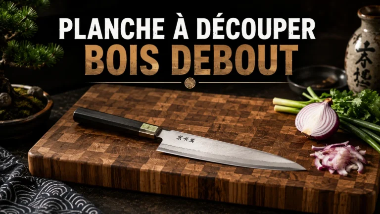 planche à découper bois debout