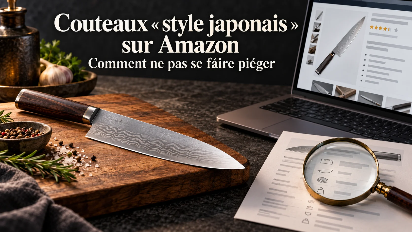 Couteaux style japonais _ vérifier l’origine sur Amazon